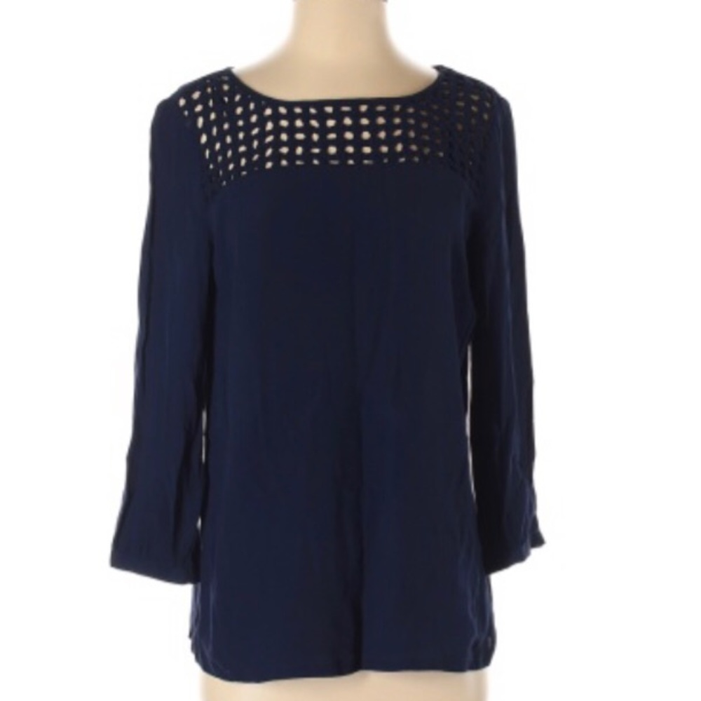 💕Cynthia Rowley Navy crochet detail-Sm